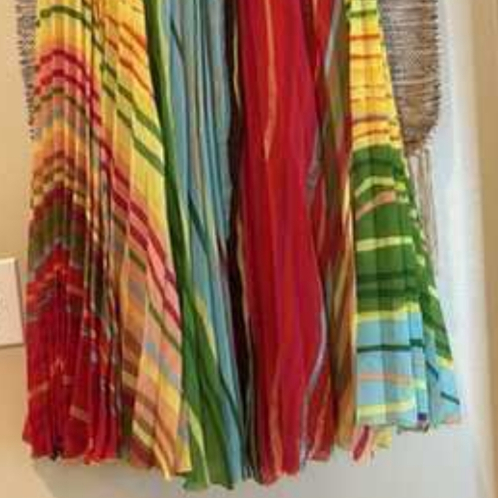 Soft Surroundings Multi Colored Pleated Maxi Skir… - image 4